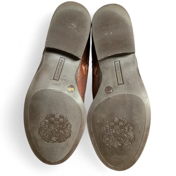 Vince Camuto Peamer Cognac Burnished Leather Ankle Boots Size 7 - Picture 6 of 9